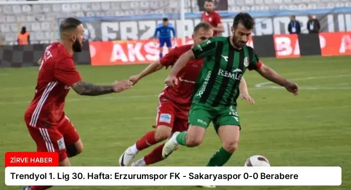 Trendyol 1. Lig 30. Hafta: Erzurumspor FK – Sakaryaspor 0-0 Berabere